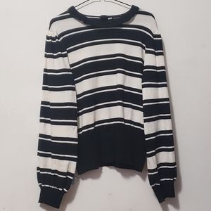 Who What Wear Black and White Stripes Sweater